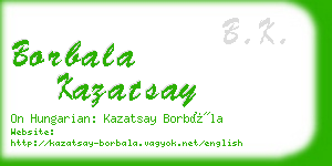 borbala kazatsay business card